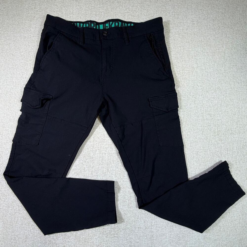 Projek Raw Men 36 Black Cargo Pants Tapered Leg Utility Streetwear Gorpcore